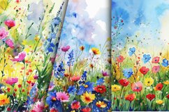 Watercolor Wildflower Digital Paper Bundle Product Image 6