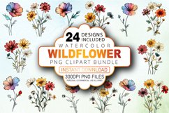 Watercolor Wildflower Clipart Bundle Product Image 1