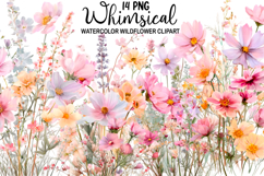 Watercolor Wildflower Clipart Watercolor png Product Image 1