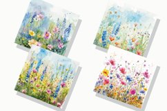 Watercolor Wildflower Digital Paper Bundle Product Image 2