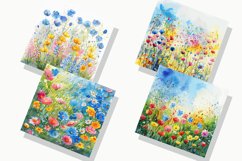 Watercolor Wildflower Digital Paper Bundle Product Image 2