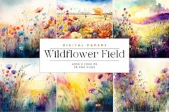 Watercolor Wildflower Field Paper Background Product Image 4