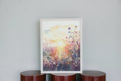 Watercolor Wildflower Field Paper Background Product Image 6