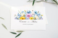 Watercolor wildflowers borders PNG