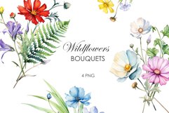 Watercolor wildflowers bouquet