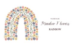 Watercolor Meadow flowers rainbow Product Image 1