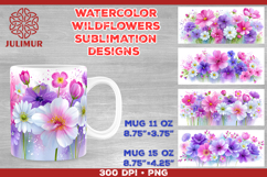Watercolor Wildflowers Mug Wrap Sublimation Design Bundle Product Image 4