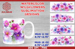 Watercolor Wildflowers Mug Wrap Sublimation Design Bundle Product Image 6