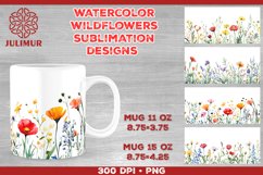Watercolor Wildflowers Mug Sublimation Design Product Image 1