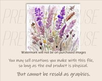 Watercolor Purple WildflowersTumbler Wrap PNG Product Image 2