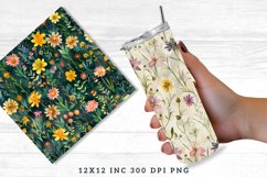 Watercolor Wildflowers Seamless Digital Paper Bundle Product Image 4