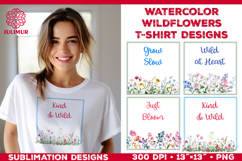 Watercolor Wildflowers T Shirt Sublimation Designs Product Image 1