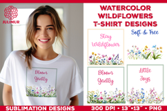 Watercolor Wildflowers T Shirt Sublimation Designs Product Image 1