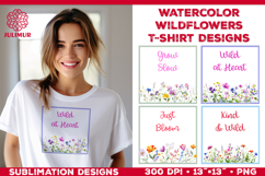 Watercolor Wildflowers T Shirt Sublimation Designs Product Image 1