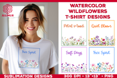 Watercolor Wildflowers T Shirt Sublimation Designs Product Image 1
