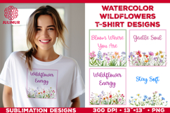Watercolor Wildflowers T Shirt Sublimation Designs Product Image 1