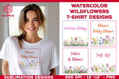 Watercolor Wildflowers T Shirt Sublimation Designs Product Image 1