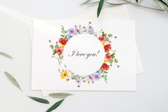 Watercolor wildflowers wreath