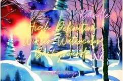 High Resolution Winter Watercolor Backgorund Bundle V3 Product Image 1