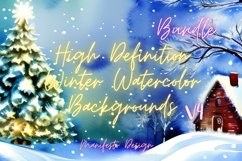 High Resolution Winter Watercolor Backgorund Bundle V4 Product Image 1