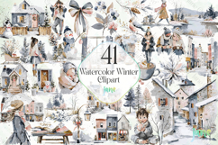 Watercolor Winter Clipart Bundle Product Image 1