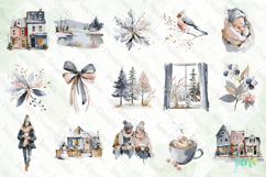 Watercolor Winter Clipart Bundle Product Image 8