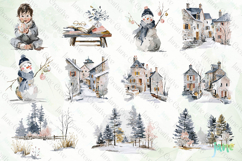Watercolor Winter Clipart Bundle Product Image 3