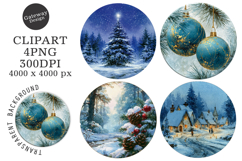 Watercolor Winter Coaster Clipart Product Image 1