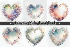 Watercolor Winter Floral Hearts Product Image 1
