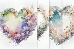 Watercolor Winter Floral Hearts Product Image 2