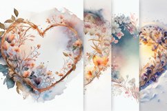 Watercolor Winter Floral Hearts Product Image 3