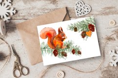 Watercolor Winter Forest Clipart Product Image 2
