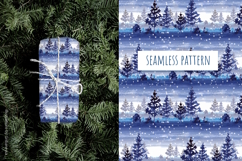 Watercolor Winter Forest Seamless Pattern Product Image 2