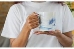 Watercolor Winter landscapes with snow | Mug sublimation des Product Image 6