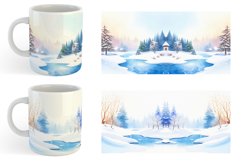 Watercolor Winter landscapes with snow | Mug sublimation des Product Image 4