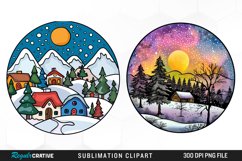 Watercolor Winter Scene Exquisite Clipart Product Image 1