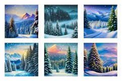 Watercolor Winter Scenes Paper Backgrounds