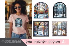 Watercolor Winter Windows Clipart PNG Product Image 1