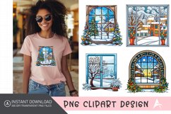 Watercolor Winter Windows Clipart Product Image 1