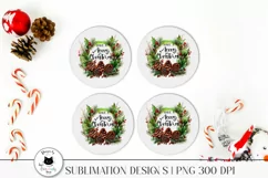 watercolor pine cone wreath shown on coasters