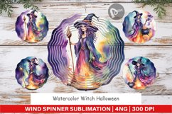 Wind Spinner Watercolor Witch Product Image 1