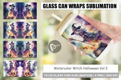 Glass Can Wraps Watercolor Witch Product Image 1