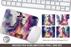 Mouse Pad Watercolor Witch Product Image 1