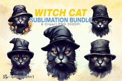 Watercolor Witches Cat, Witches Cat Clipart, Cat PNG, Witches Cat Illustration, Witches Cat PNG Digital Print, Digital Download