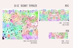 watercolor with dripping paint sublimation design for tumbler and mug and pen