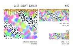 watercolor with glitter dripping 20oz tumbler sublimation design
