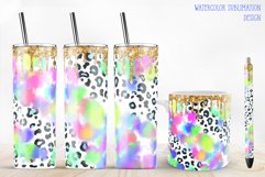 watercolor with glitter dripping sublimation design