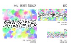 watercolor with leopard print sublimation design for 20oz skinny tumbler