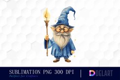 Wizard Gnome Watercolor Clipart Product Image 1