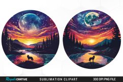 Watercolor Wolf Sublimation PNG Clipart Product Image 1